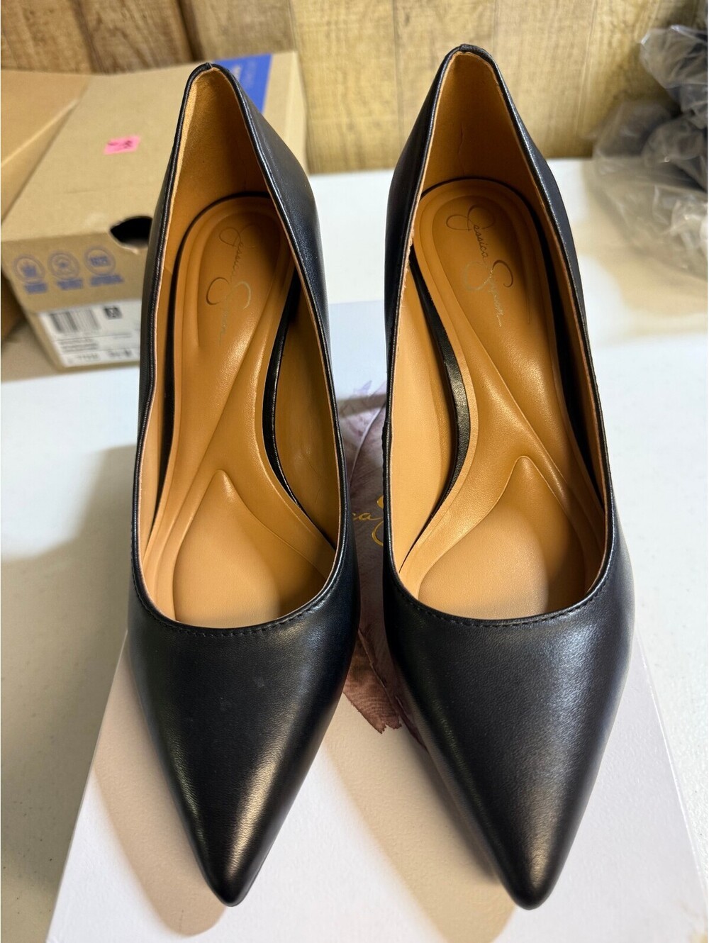 Jessica Simpson JP-Nettles3 Black Smooth Nappa Leather Pumps Size 6M